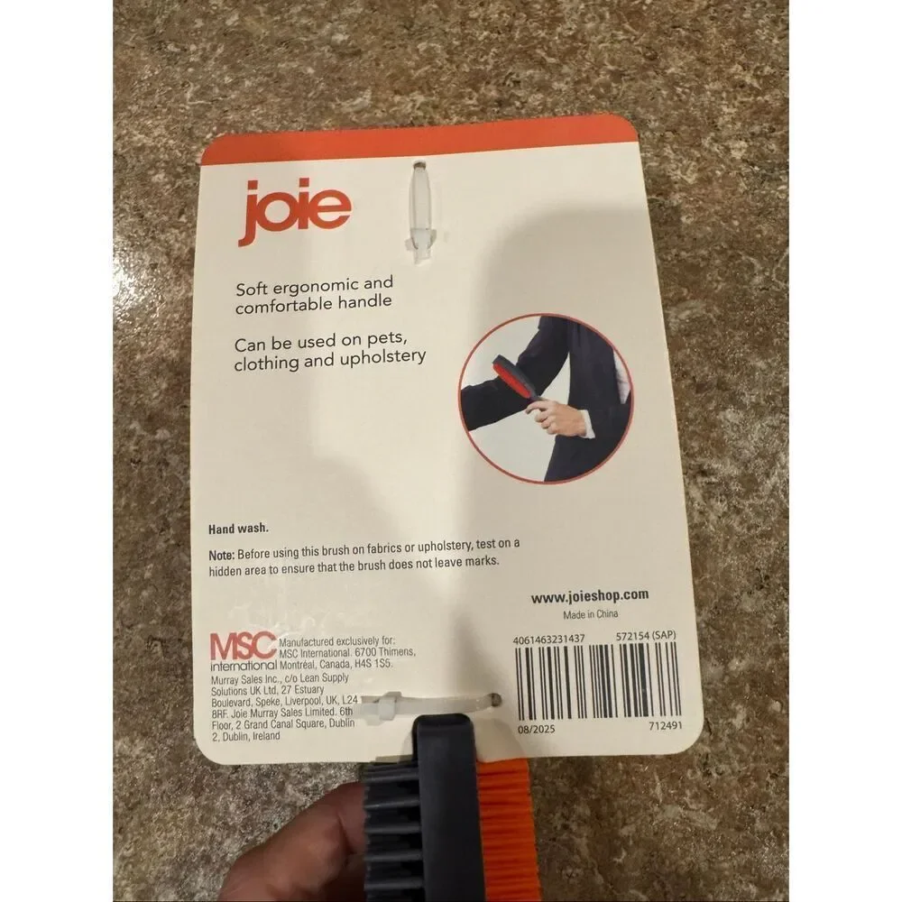 Joie Duo Pet Grooming & Lint Brush Dual Sided Dog Cat Hair Remover NEW